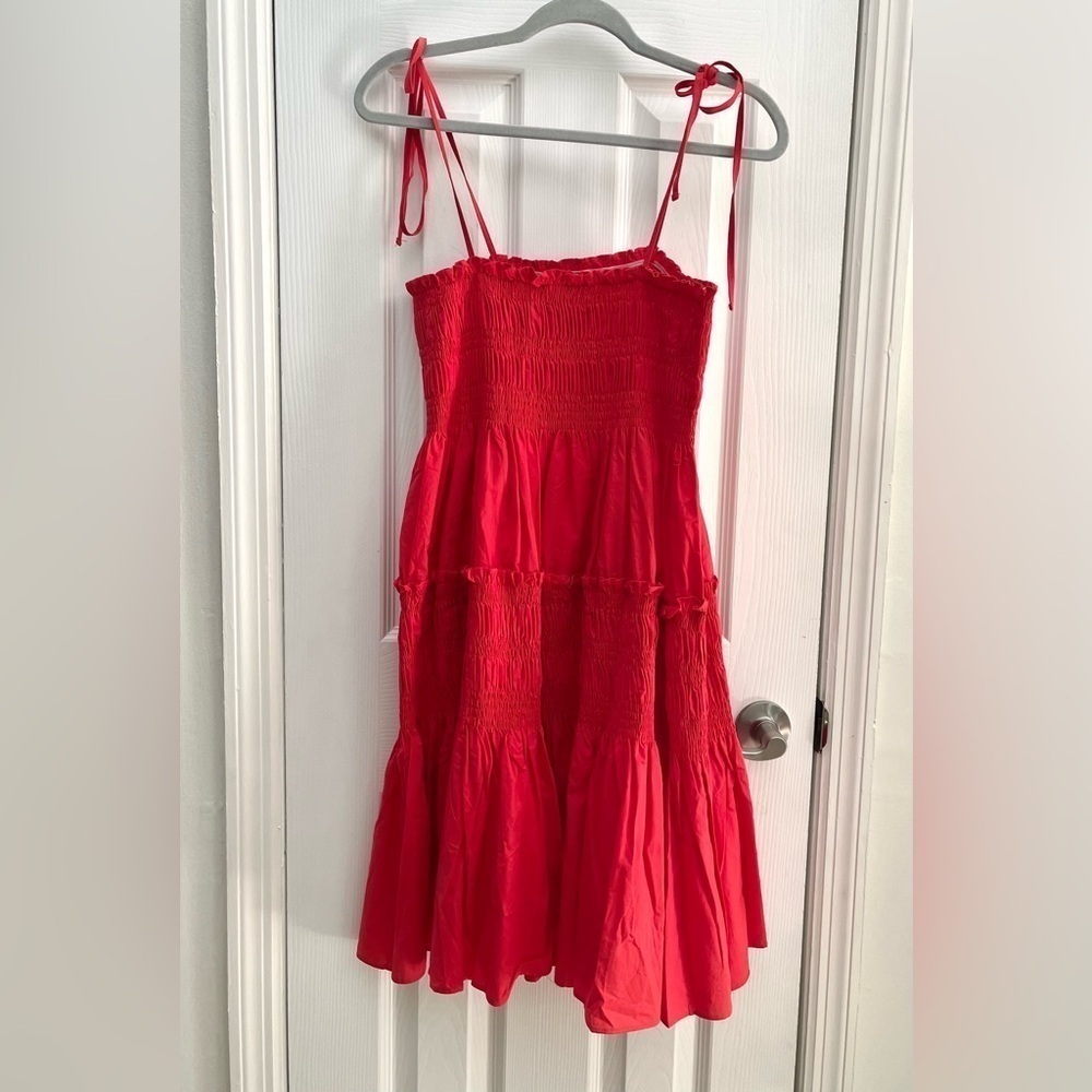 Pinch red smocked spaghetti strap dress- Size Large - Picture 5 of 5